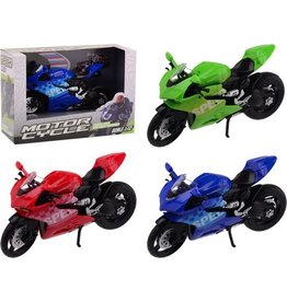 Race motorfiets in doos