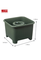 SUNWARE Botanic line kerstboomstandaard 40 cm vierkant donkergroen