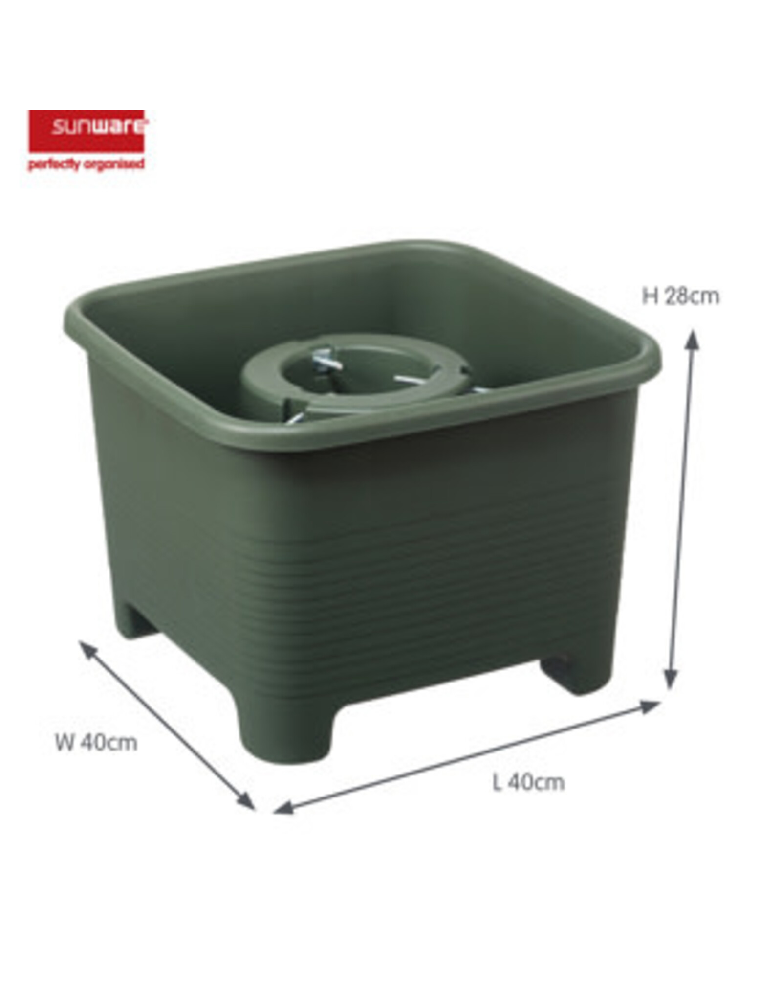 SUNWARE Botanic line kerstboomstandaard 40 cm vierkant donkergroen