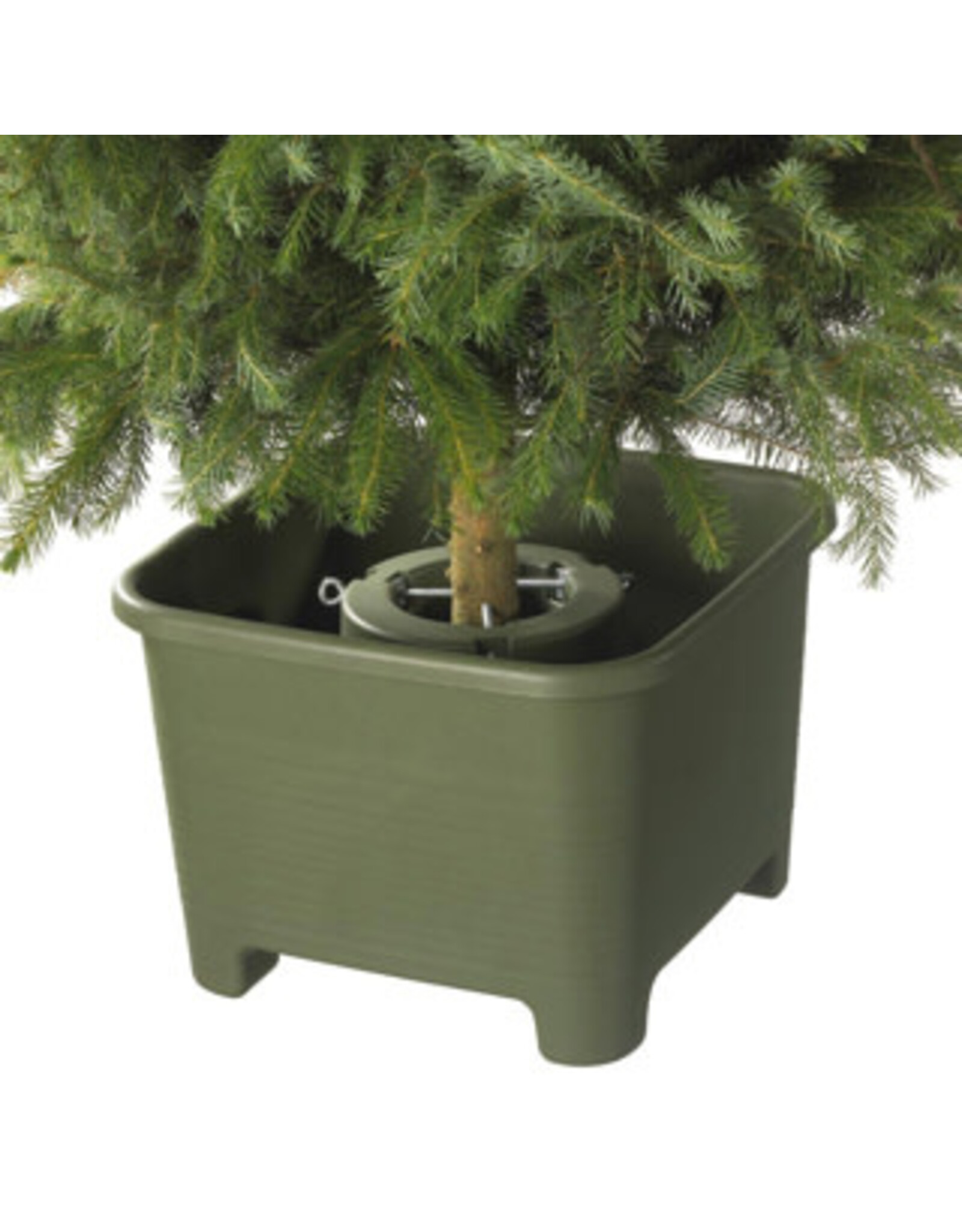 SUNWARE Botanic line kerstboomstandaard 40 cm vierkant donkergroen
