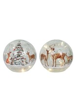 Svenska Living Glazen kerstbal rendier 15cm 10LED 2ass. 3xAA