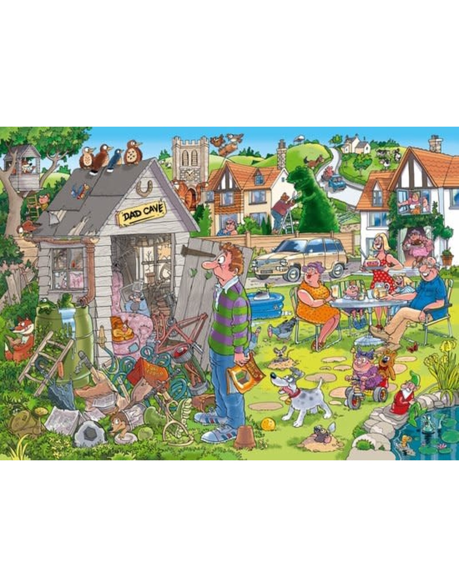 JUMBO Wasgij Destiny 28 - De mancave van pa! - 1000 stukjes puzzel - Legpuzzel