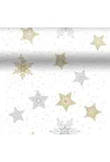 Duni Duni 3-in-1 tafelaankleding Snowstars White wit 40 x 480 cm