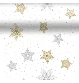 Duni Duni 3-in-1 tafelaankleding Snowstars White wit 40 x 480 cm