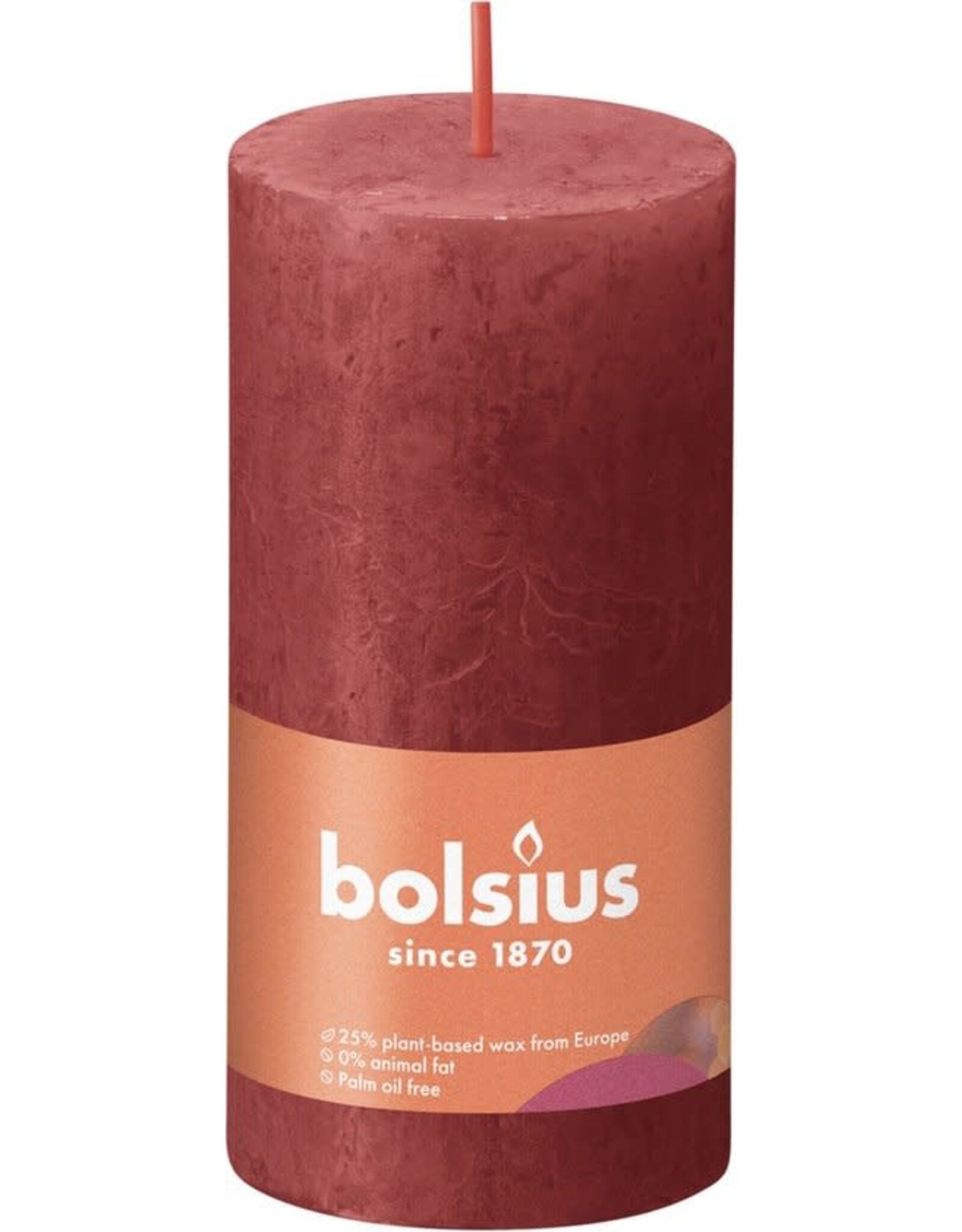 BOLSIUS Bolsius Stompkaars Delicate Red Ø50 mm - Hoogte 10 cm - Rood - 30 branduren