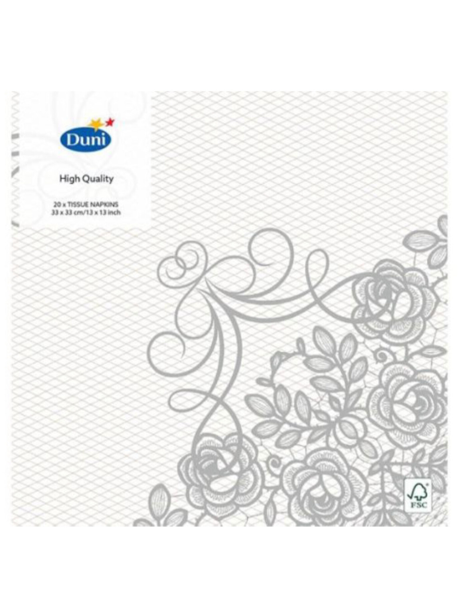 Duni Servetten Duni | Zilver met print