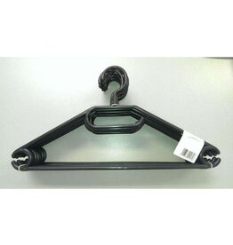 MERKLOOS Kleerhangers kledinghangers plastic 41cm zwart pak a 10 stuks
