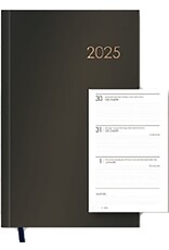 MGP MGPcards - A5 Agenda 2025 - Weekoverzicht - 1 week op 2 pagina's - Zwart - 14,8 x 21 cm