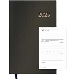 MGP MGPcards - A5 Agenda 2025 - Weekoverzicht - 1 week op 2 pagina's - Zwart - 14,8 x 21 cm
