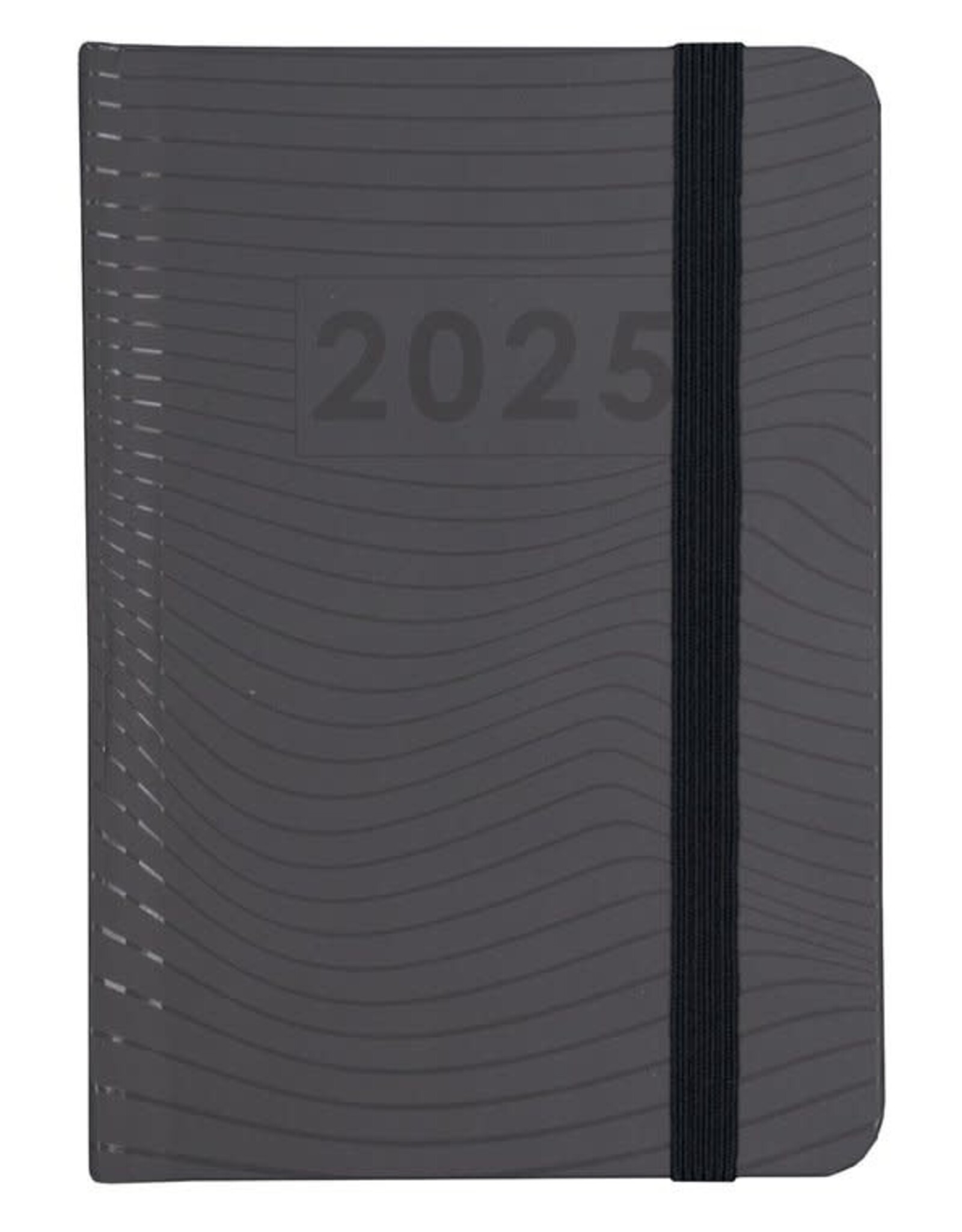 MGP MGPcards - A6 Agenda 2025 - Sluiting Elastiek - Weekoverzicht 1w/2p - Zwart - Ruime vakken - 10,5 x 14,8 cm