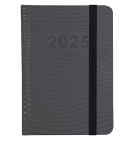 MGP MGPcards - A6 Agenda 2025 - Sluiting Elastiek - Weekoverzicht 1w/2p - Zwart - Ruime vakken - 10,5 x 14,8 cm
