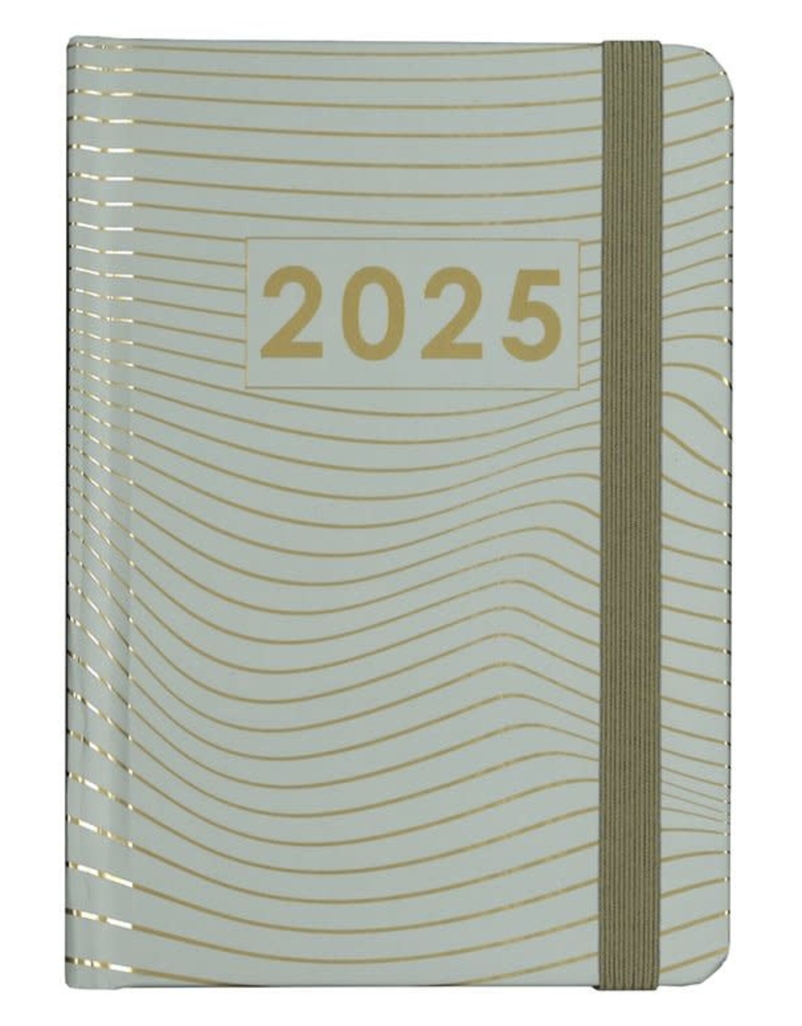 MGP MGPcards - A6 Agenda 2025 - Sluiting Elastiek - Weekoverzicht 1w/2p - Salie Groen - Ruime vakken - 10,5 x 14,8 cm