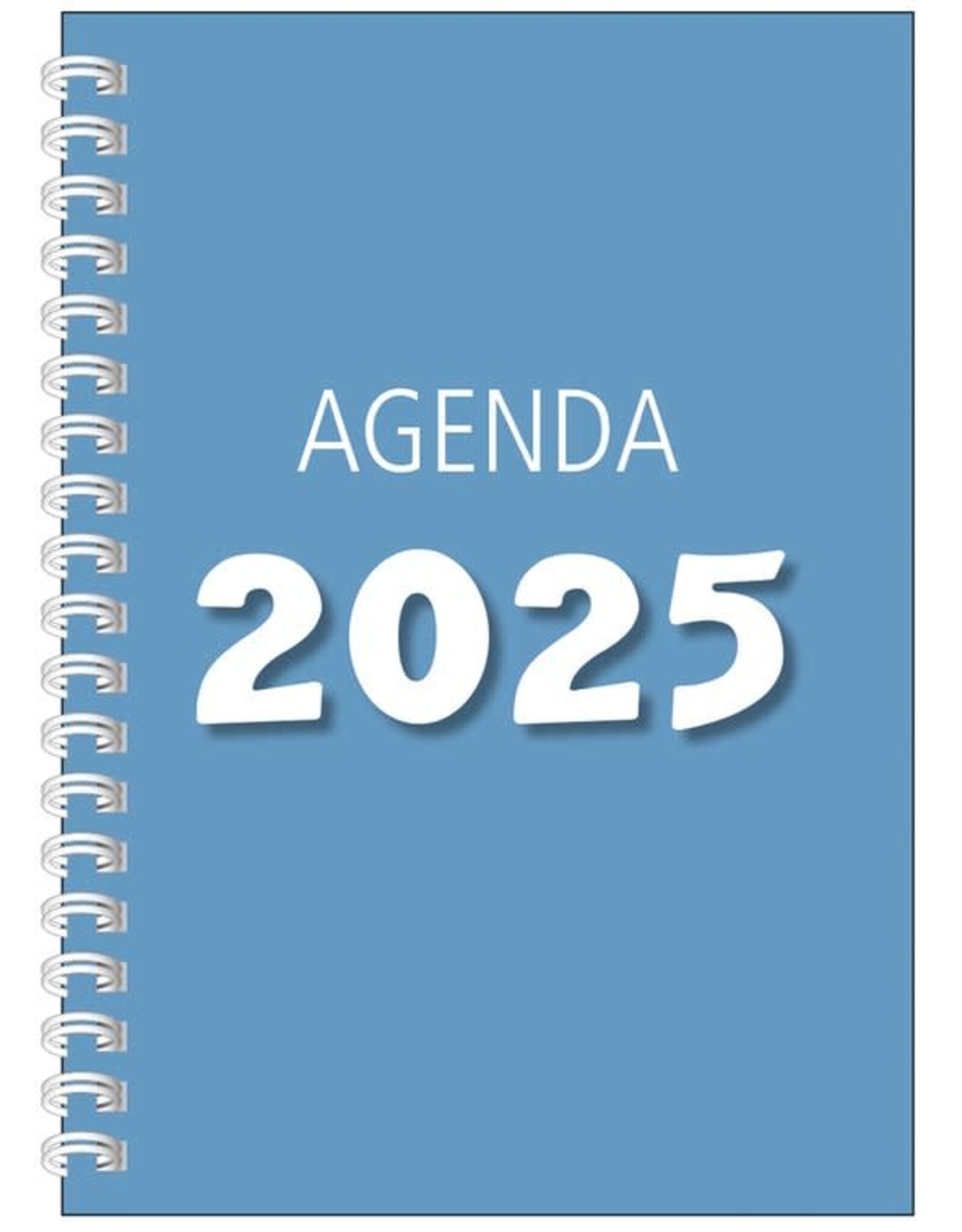MGP MGPcards - Agenda A5 2025 - Ringband - Spiraal - Flexibele kaft - Weekoverzicht - Blauw - 15 x 21 cm