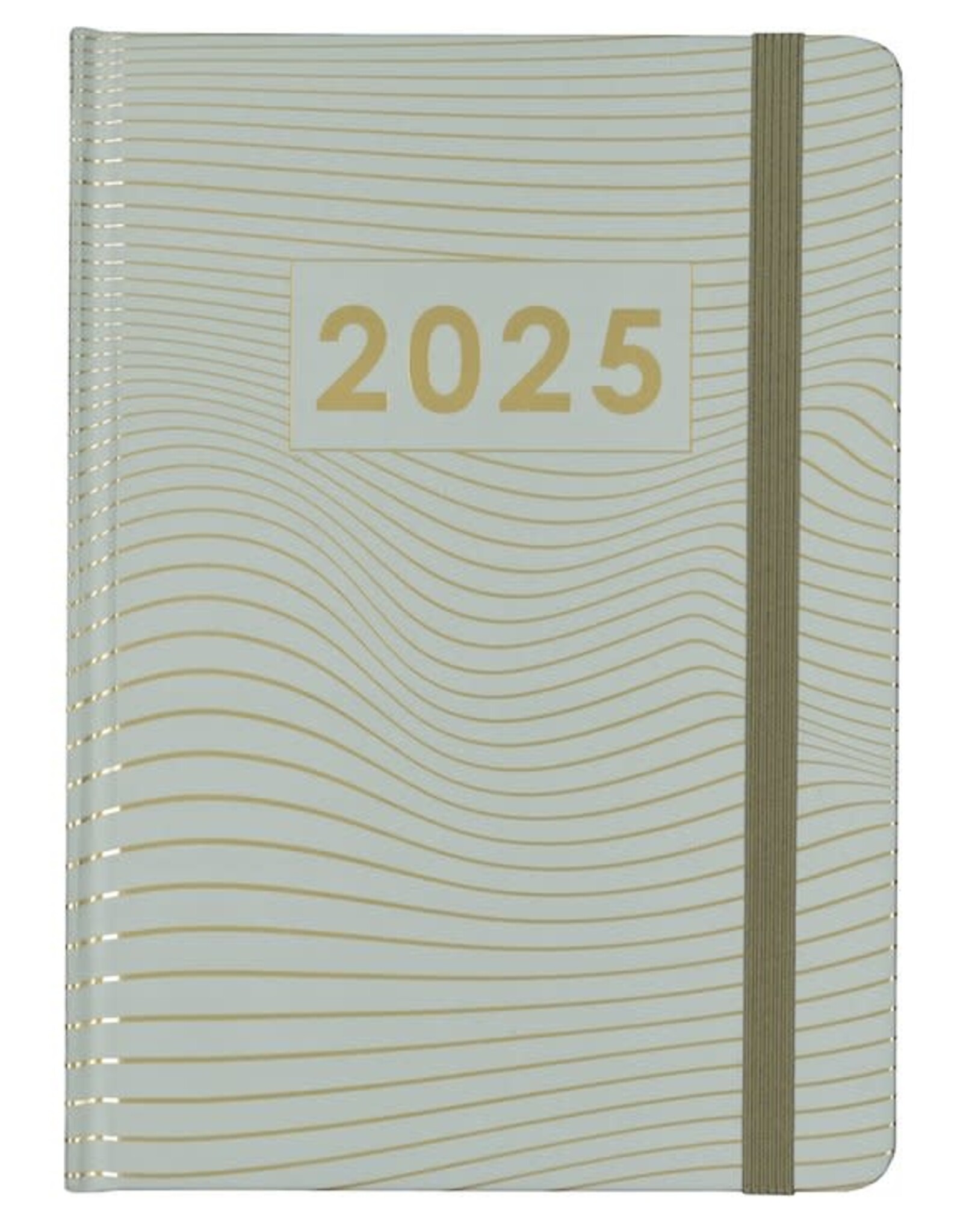 MGP MGPcards - A5 Agenda 2025 - Sluiting Elastiek - Weekoverzicht 1w/2p - Salie Groen - Ruime vakken - 14,8 x 21 cm