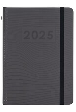 MGP MGPcards - A5 Agenda 2025 - Sluiting Elastiek - Weekoverzicht 1w/2p - Zwart - Ruime vakken - 14,8 x 21 cm