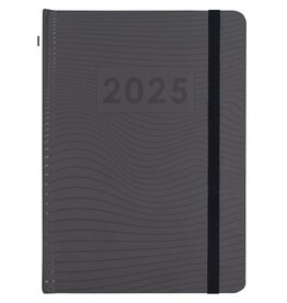 MGP MGPcards - A5 Agenda 2025 - Sluiting Elastiek - Weekoverzicht 1w/2p - Zwart - Ruime vakken - 14,8 x 21 cm