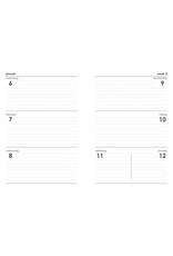 MGP MGPcards - A5 Agenda 2025 - Sluiting Elastiek - Weekoverzicht 1w/2p - Zwart - Ruime vakken - 14,8 x 21 cm