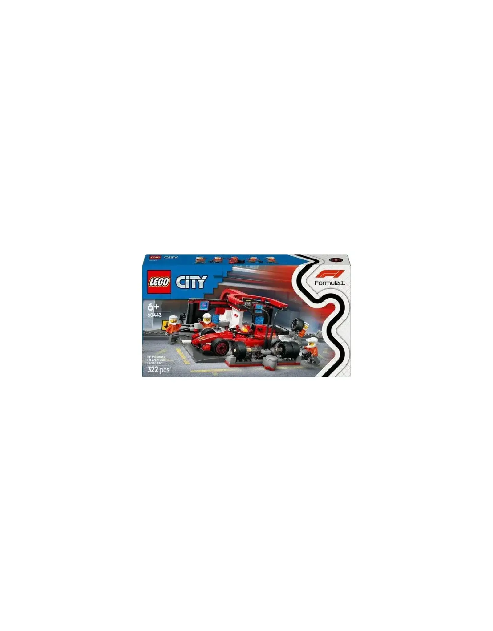 Lego City LEGO City 60443 F1 pitstop en pitcrew met Ferrari
