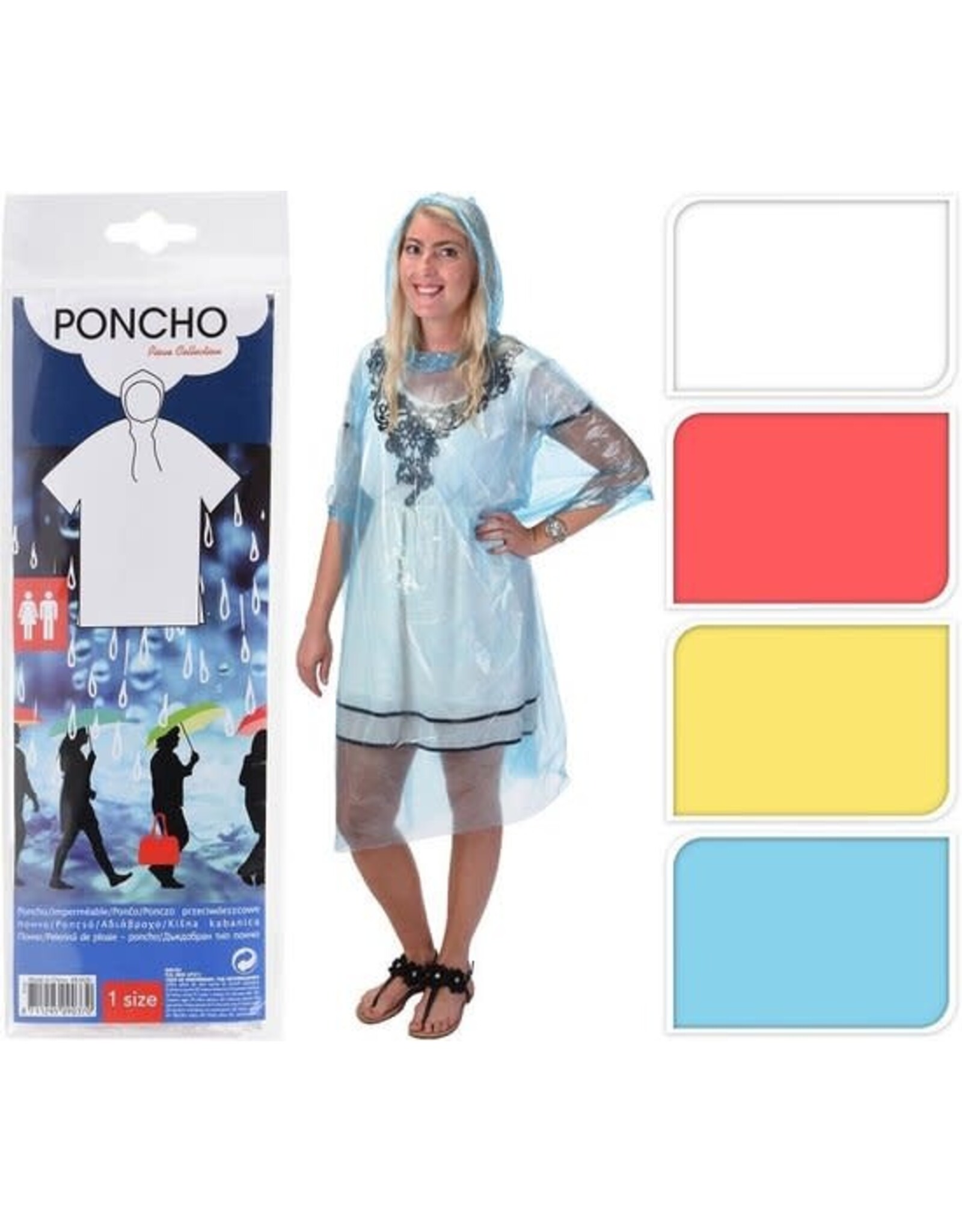 MERKLOOS Free And Easy Regenponcho Unisex Blauw One Size