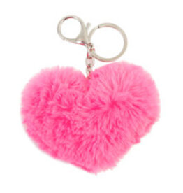 Boltze Home Boltze home decor pluche sleutelhanger hartje 9x9 cm 2 kleuren per stuk