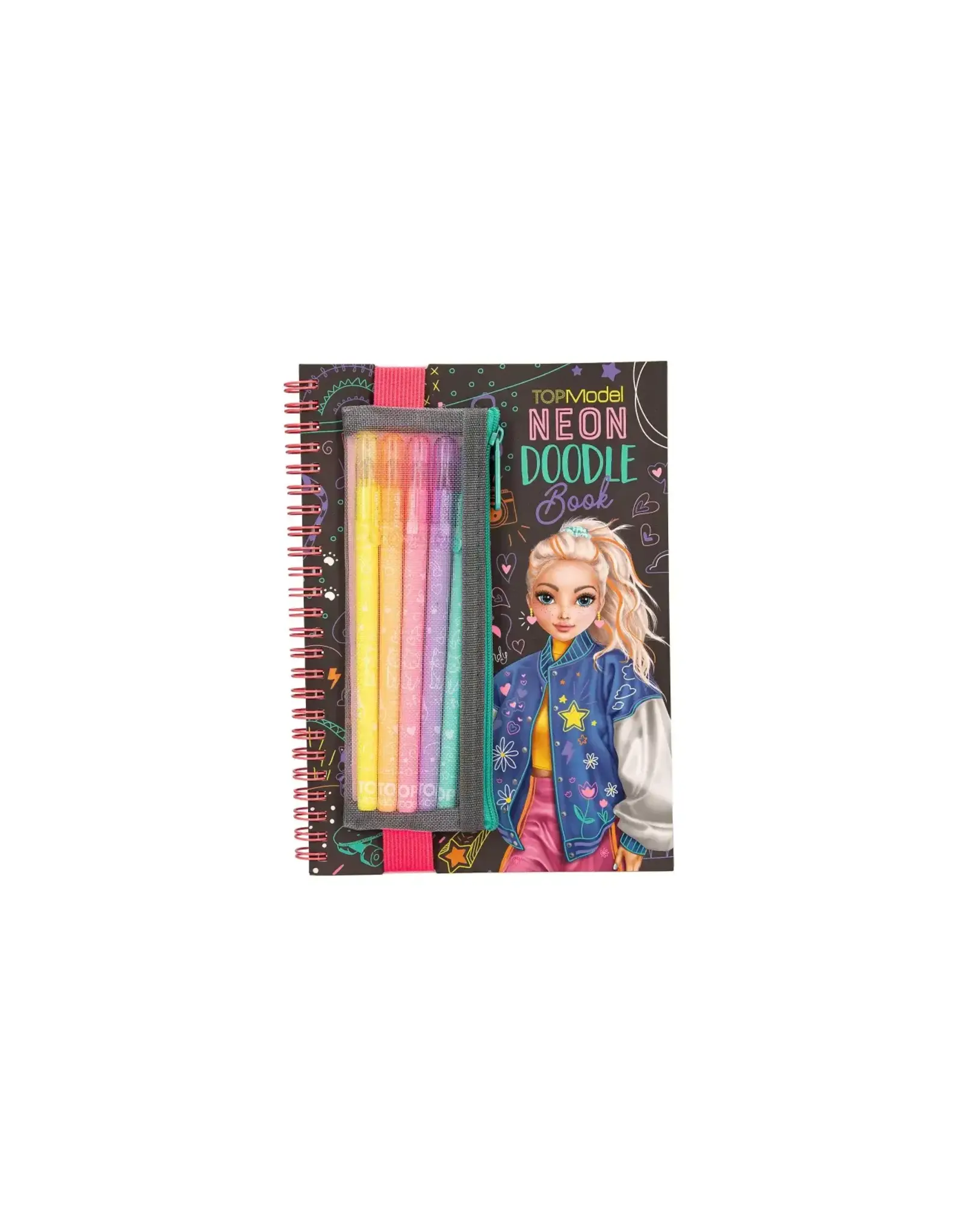 Depesche TOPModel neon Doodle kleurboek met neon stiften