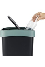 ROTHO Rotho Twist Swing - Afvalbak 10L met klapdeksel - Recycling afvalverzamelaar - BPA-vrij - Zwart/Donkergroen