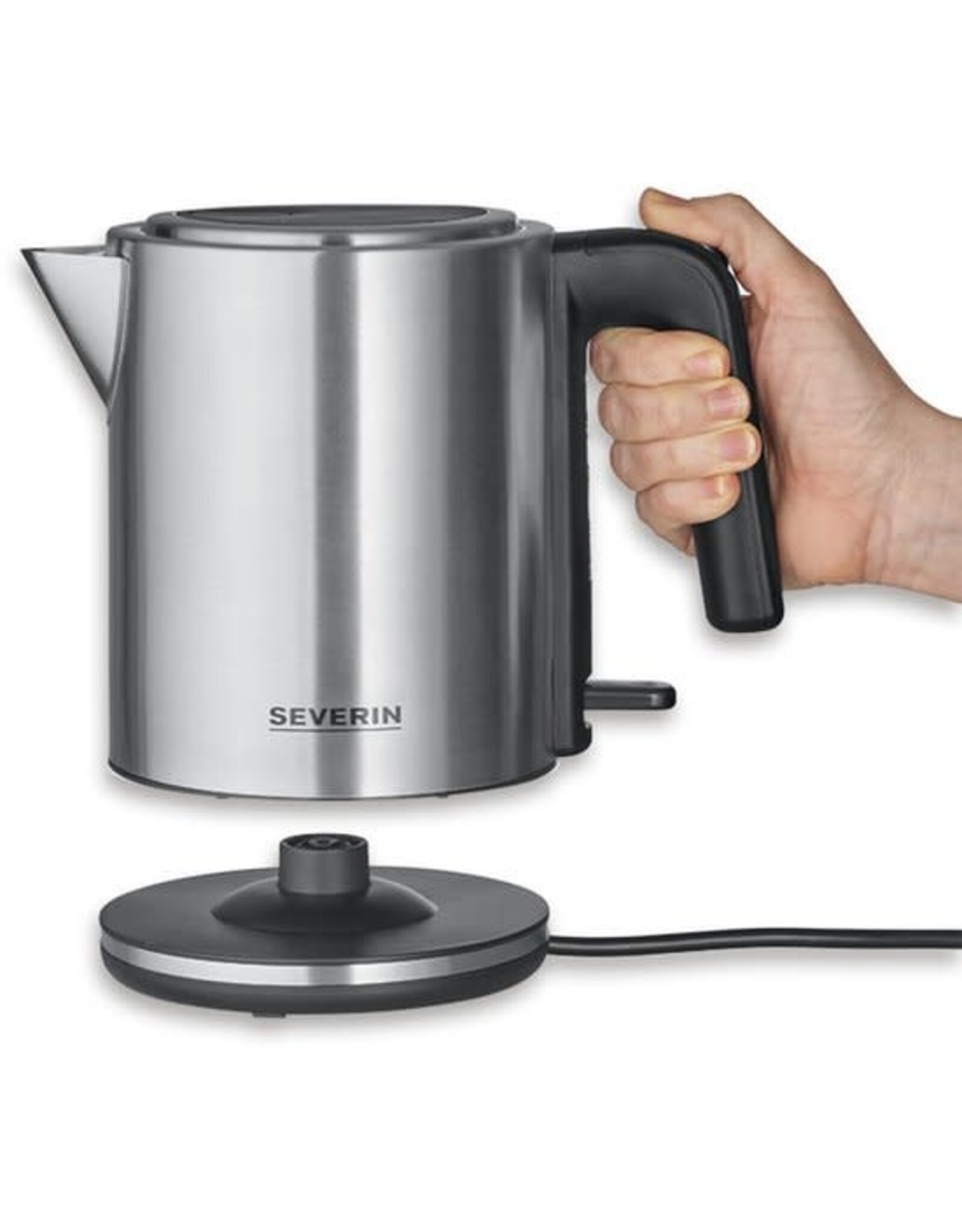 SEVERIN Severin waterkoker met waterniveau-indicator, draadloos 1 liter 2400wat RVS