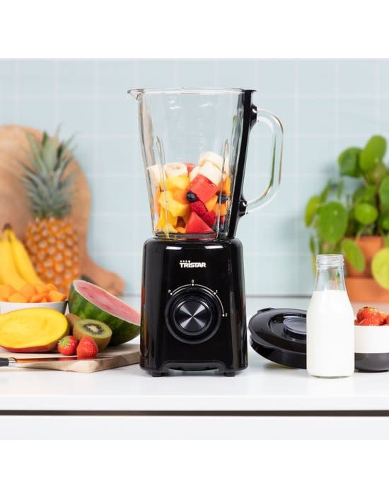 TRISTAR Tristar Blender BL-4476 - 1.5 liter - Kunststof Kan - 500 watt - Pulse functie - Ice crucher