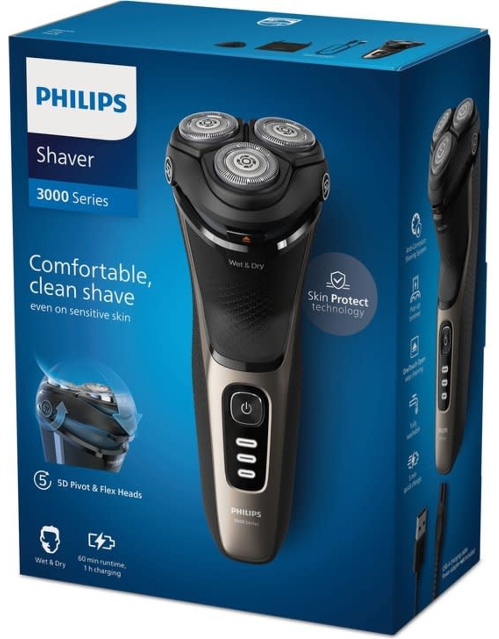 PHILIPS Philips Shaver 3000 Series S3242/12 Elektrisch scheerapparaat voor nat en droog scheren
