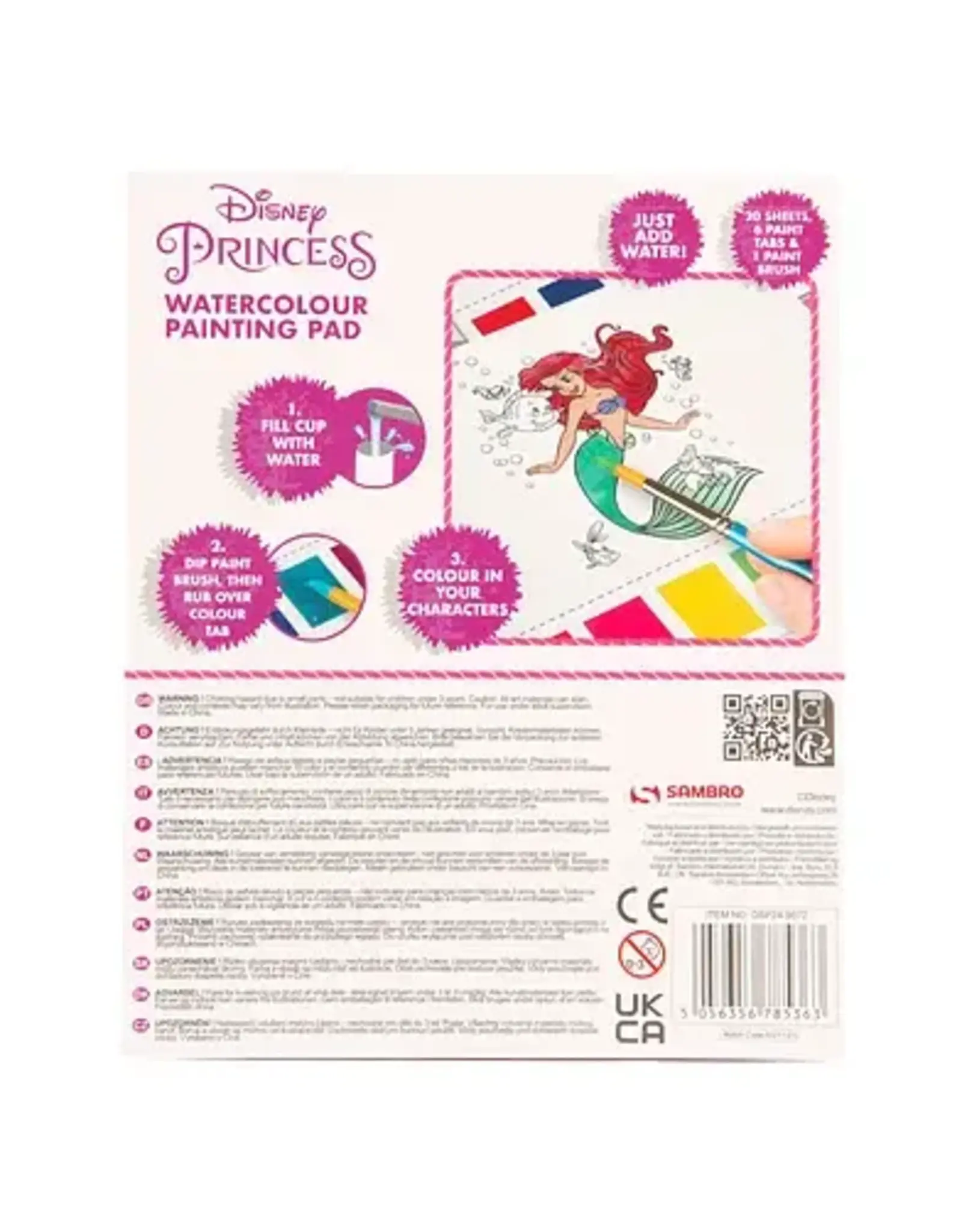 SAMBRO Disney Prinses Kleuren met Water Kleurblok, 27dlg.