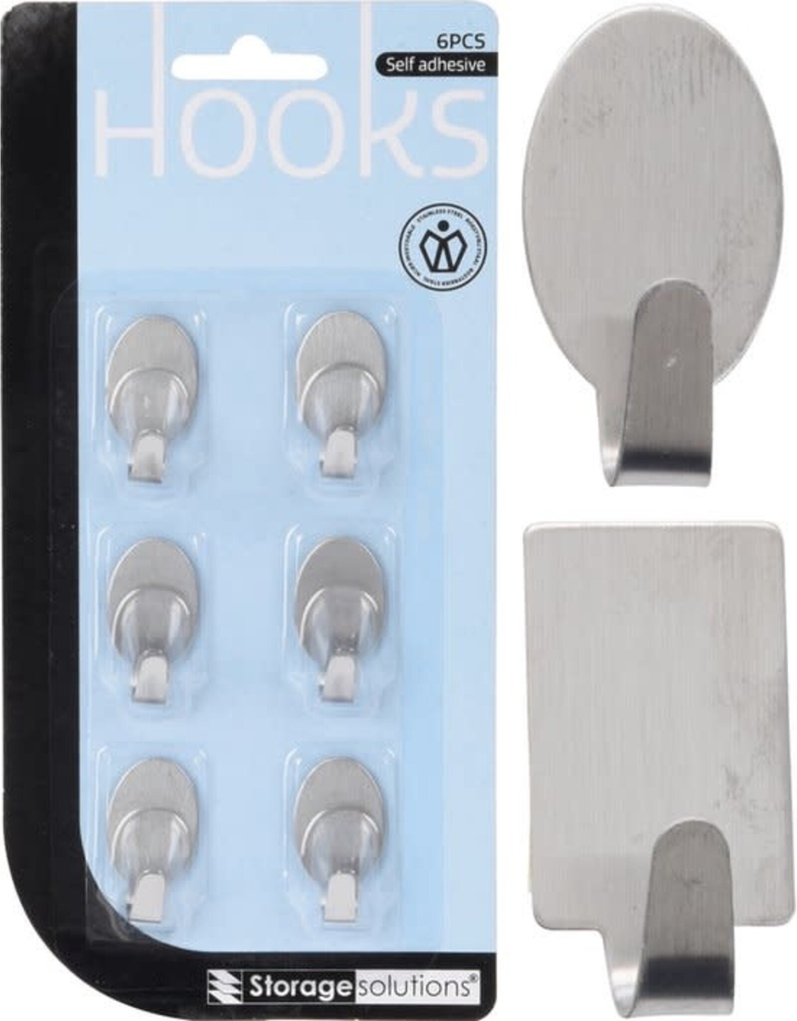 hooks Organizer Haakjes - 6 stuks - RVS