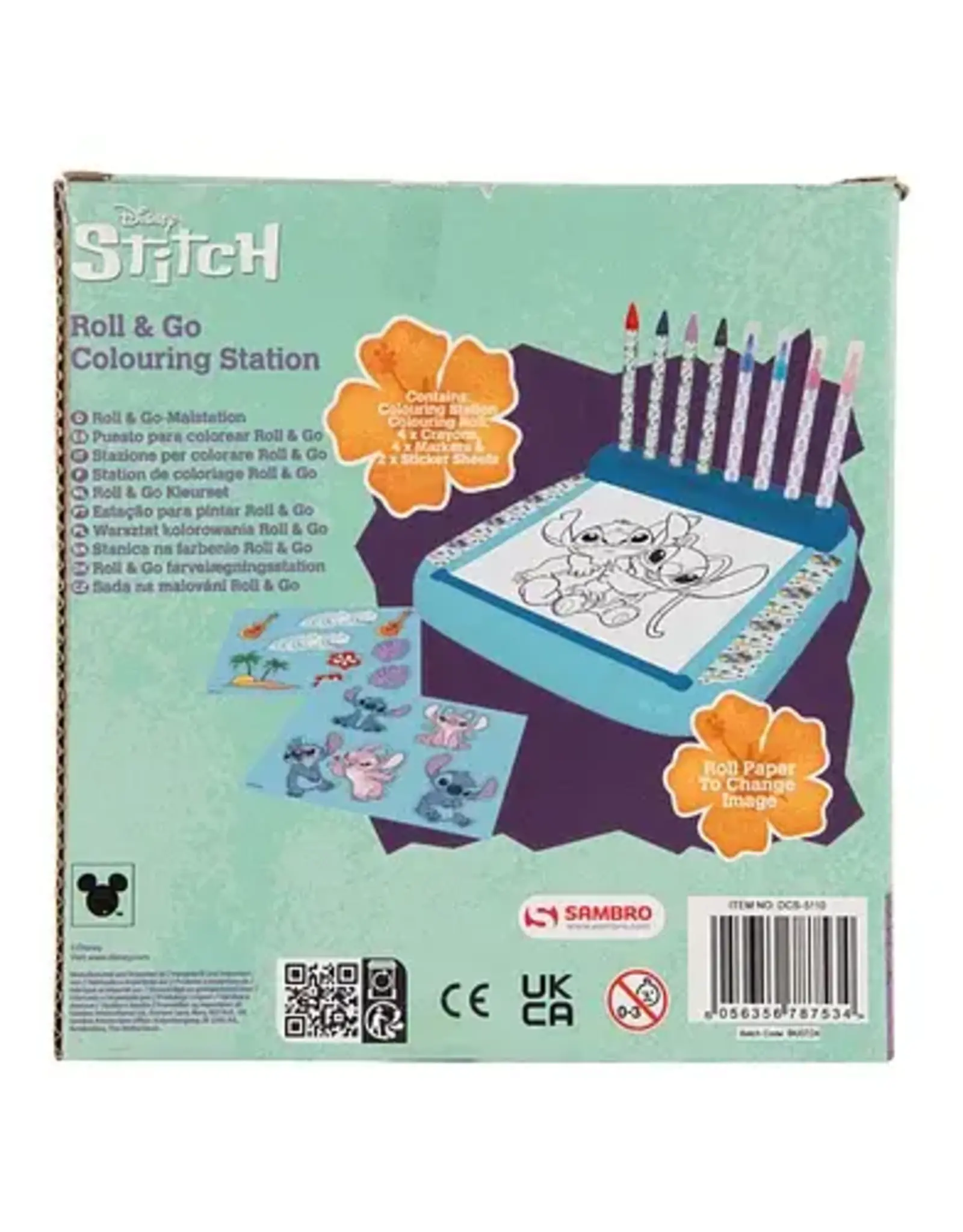SAMBRO Stitch Tekenbord met Rol Kleurset, 12dlg.