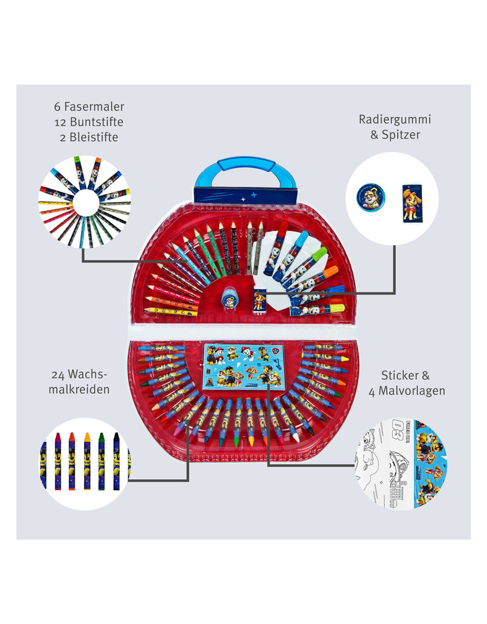 UNDER COVER PAW Patrol Kleurkoffer, 51dlg.