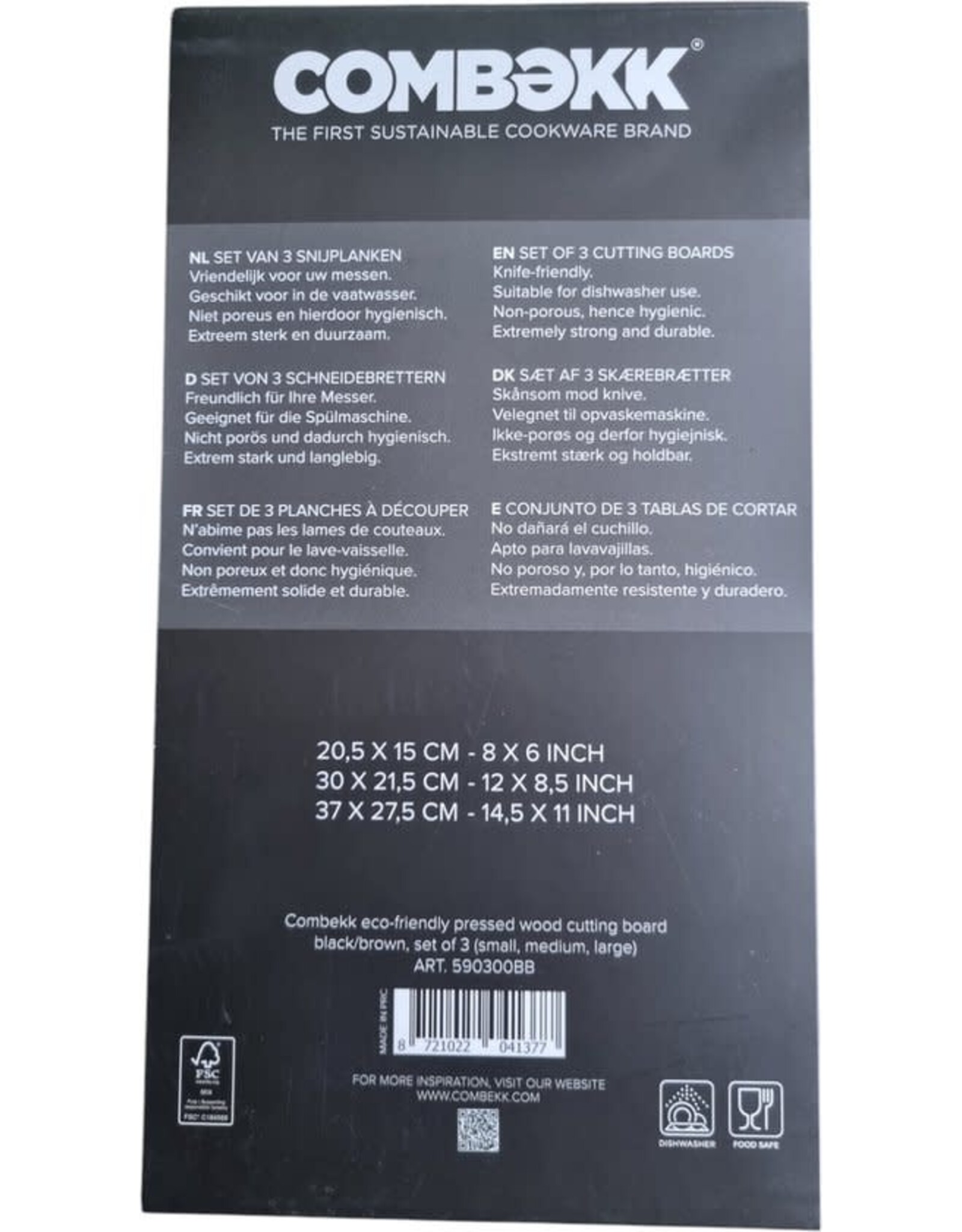 COMBEKK Combekk - snijplanken 3 stuks - Recycled Paper Cutting Board - eco friendly