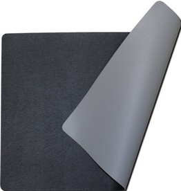 POLY LINE Placemats lederlook  Zwart & Licht Grijs