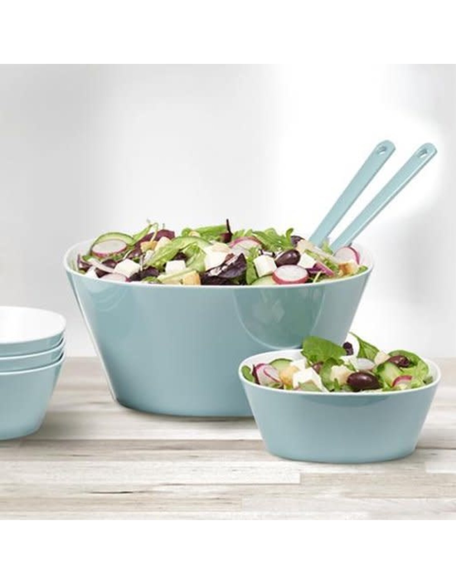 MEPAL Mepal - salade Conix 6-delig – saladeschaal met saladebestek - Nordic green – serveerschalen – schaaltjes