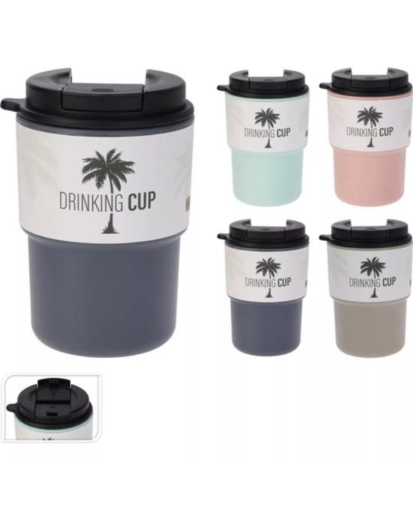 MERKLOOS Drinkbeker to go - 290 ml. - kunststof - koude of warme dranken