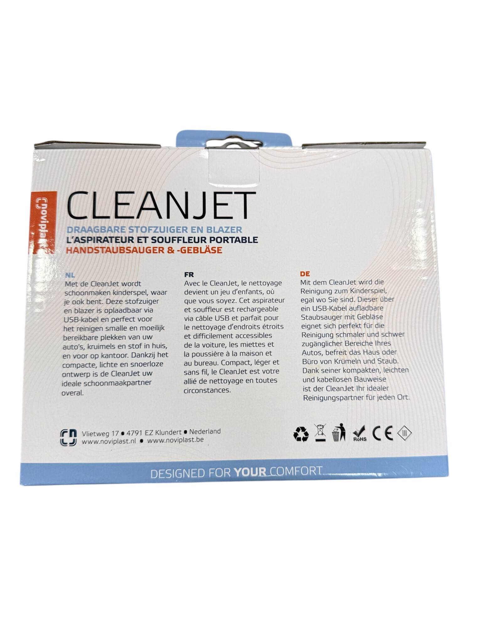 Noviplast Noviplast clanjet draagbare stofzuiger
