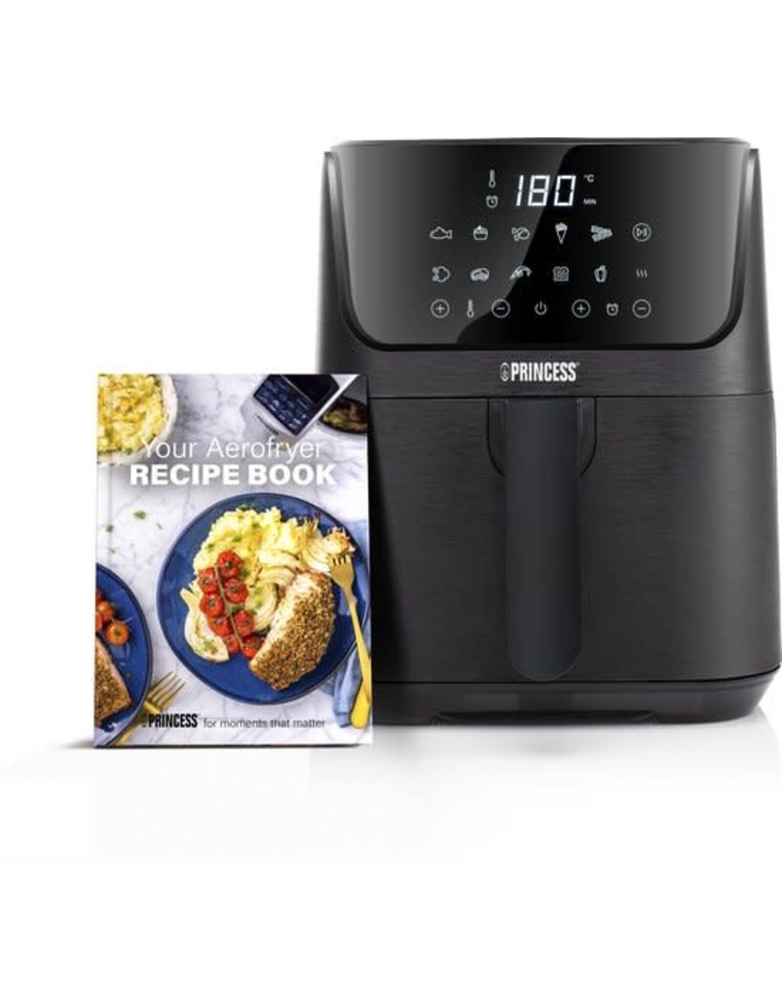 PRINCESS Princess Airfryer 182031 - Heteluchtfriteuse - Digital Aerofryer - 3,5 L - Digital Touch Screen - 10 Automatische programma's - Inclusief receptenboek
