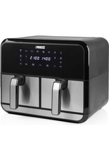 PRINCESS Princess Double Basket Airfryer 182074 - Dubbele Airfryer - 9 liter - 2 manden - XL - 8 programma's- 2400W - Dubbele heteluchtfriteuse - PFAS vrij - Touchscreen - RVS/Zwart - Sync functie