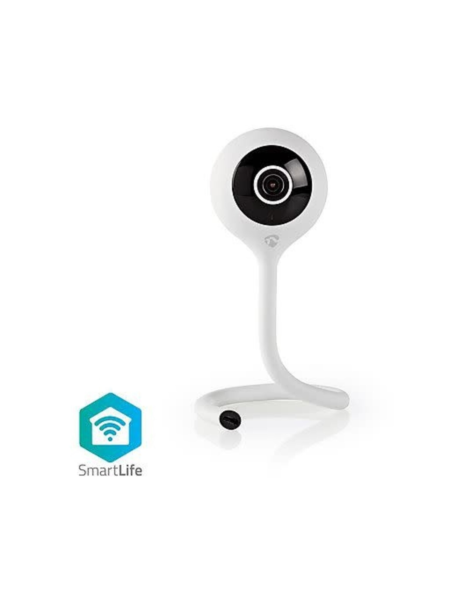 Nedis Nedis SmartLife Camera voor Binnen - Wi-Fi - Full HD 1080p - Cloud Opslag -Ook te gebruiken als babyfoon (optioneel) / microSD (niet inbegrepen) - Met bewegingssensor - Nachtzicht - Wit