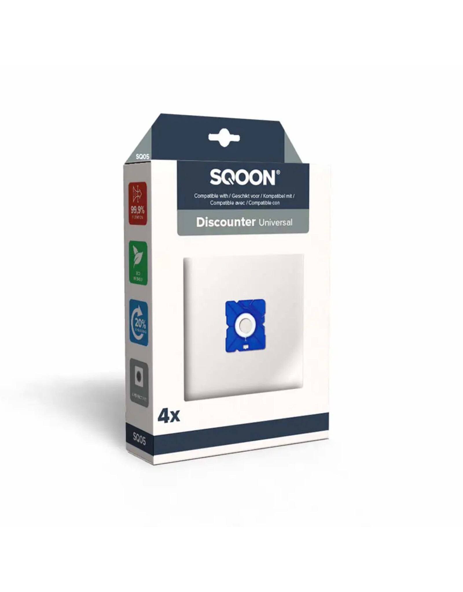 SQOON SQOON® Stofzuigerzakken Discounter / Universal - 4 stuks