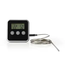 Nedis Vleesthermometer Alarm / Timer - LCD-Scherm - 0 - 250 °C
