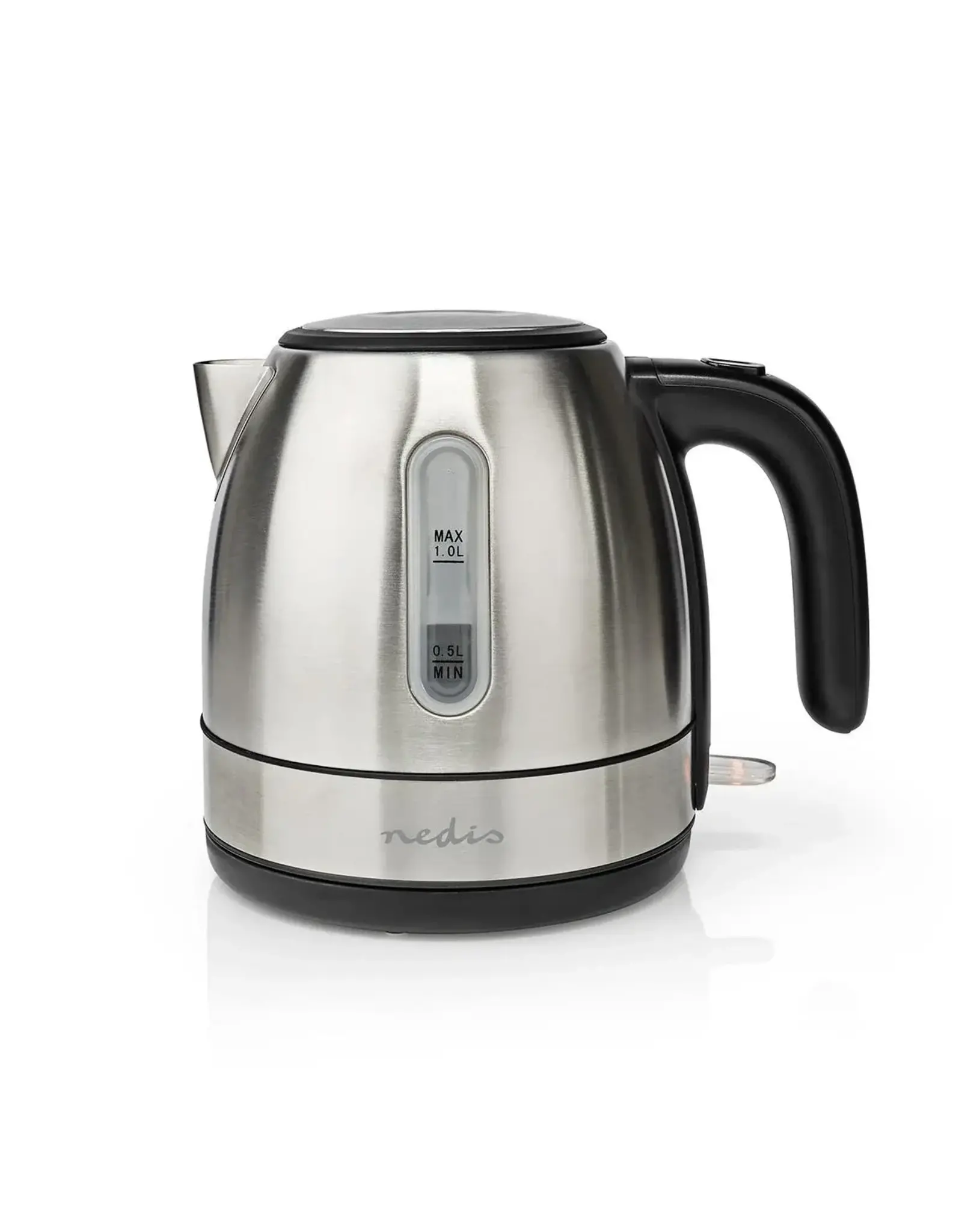 Nedis Waterkoker 1.0l - Roestvrij Staal - 360 graden draaibaar - Aluminium