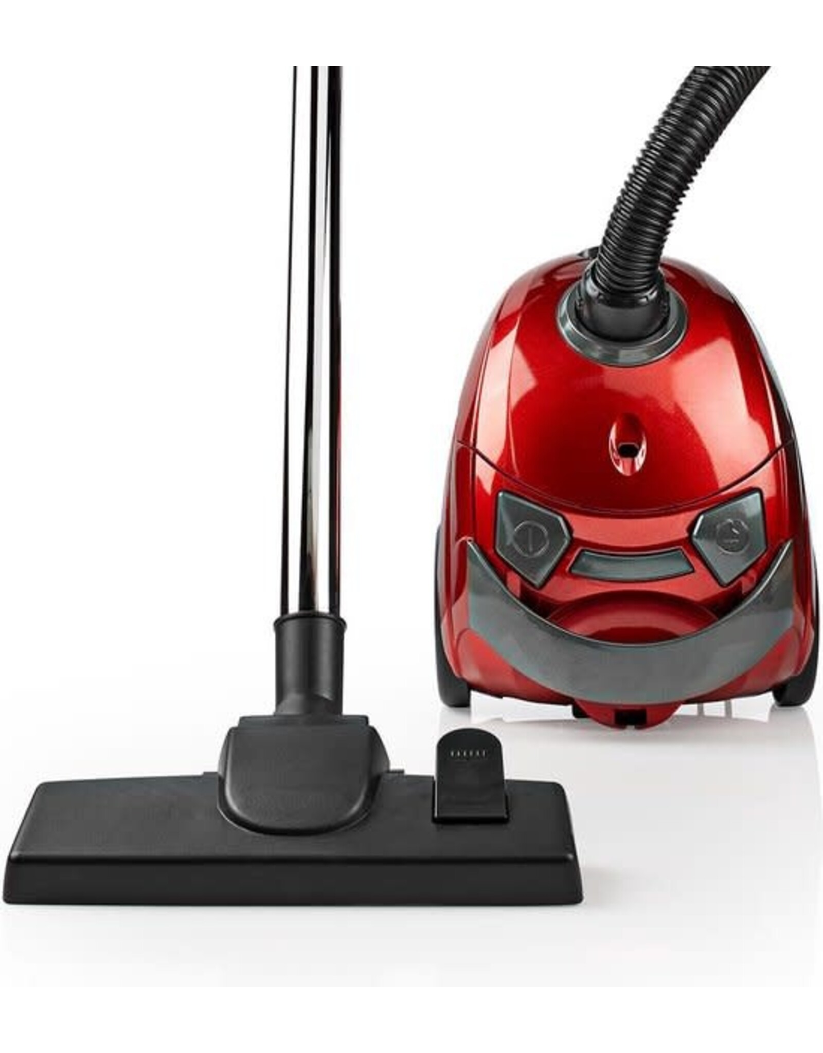 Nedis Nedis Stofzuiger - Met Zak - 700 W - Stof capaciteit: 1.5 l - Combi-Borstel - Actieradius: 7 m - Hepa - Antraciet / Rood