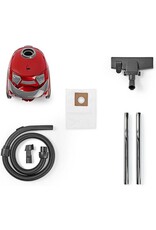 Nedis Nedis Stofzuiger - Met Zak - 700 W - Stof capaciteit: 1.5 l - Combi-Borstel - Actieradius: 7 m - Hepa - Antraciet / Rood
