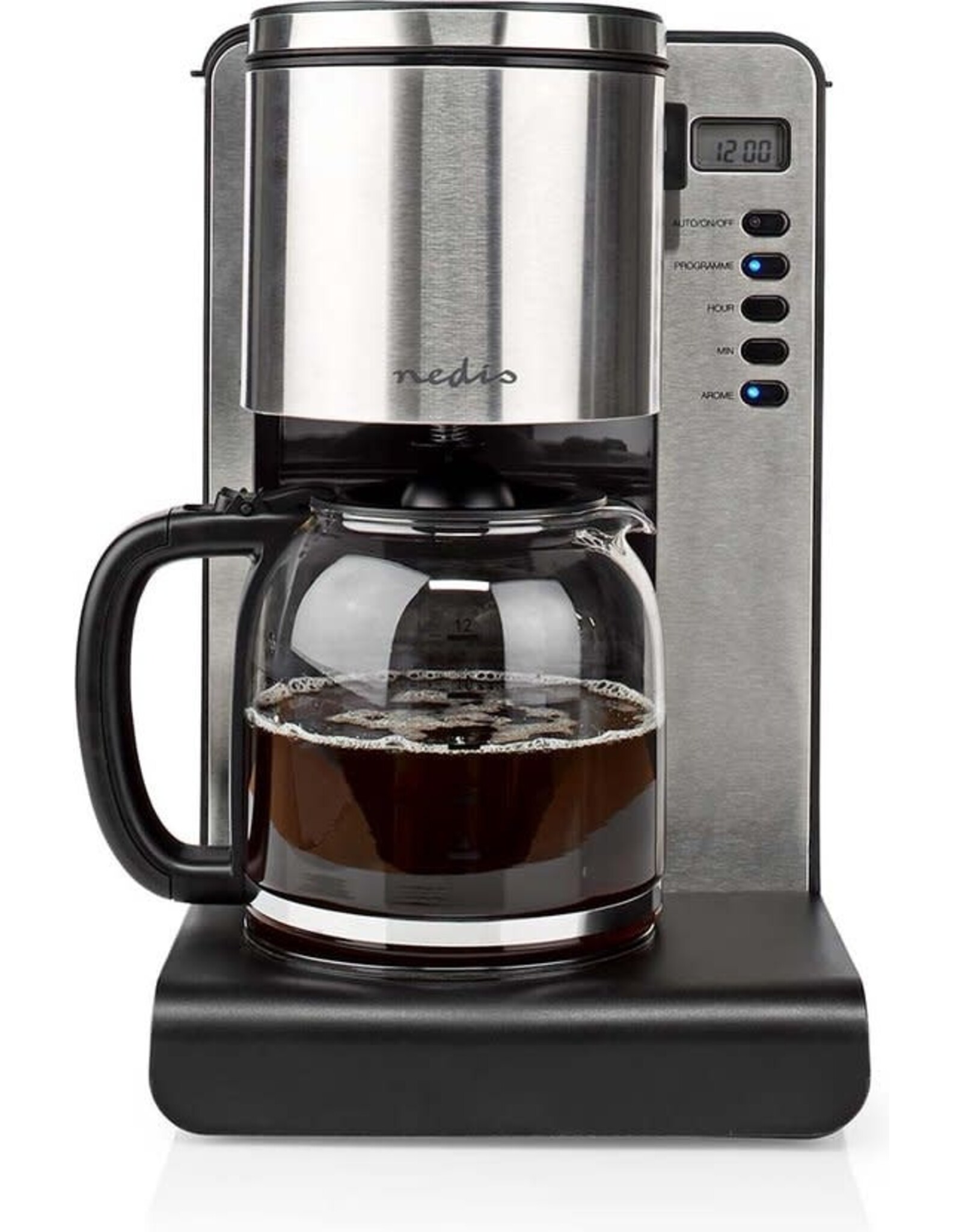 Nedis Nedis Koffiezetapparaat – Filterkoffie – 1,5L – Timer – Warmhoudfunctie – Zwart