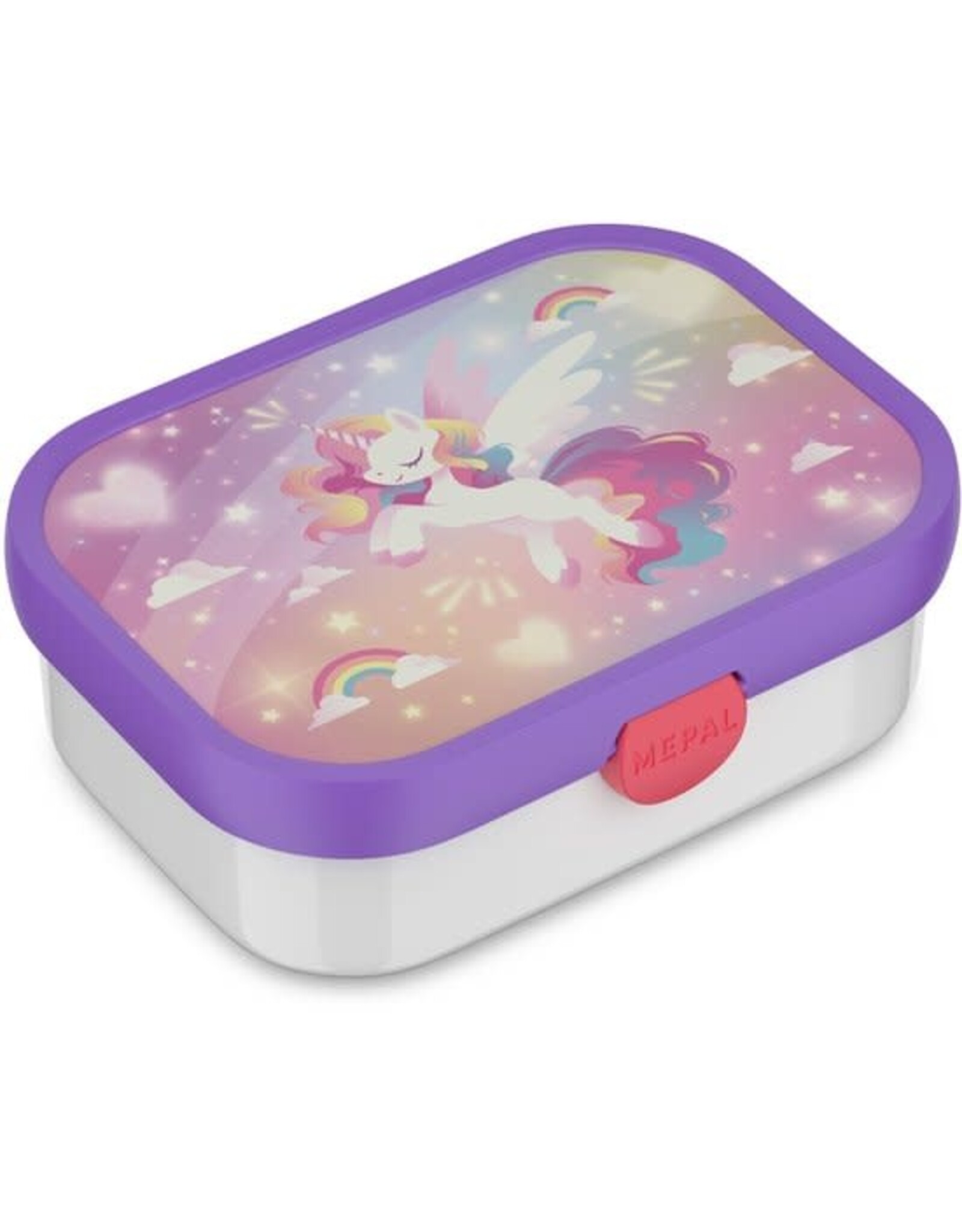 MEPAL Mepal lunchbox Campus - 750 ml - Broodtrommel met vakjes voor kinderen - Geschikt voor 4 boterhammen - Unicorn Glow