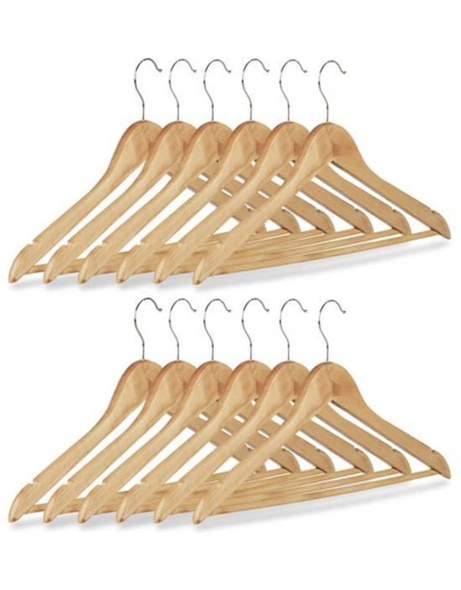 MERKLOOS kledinghangers - kledinghangerset - hout - 12 stuks