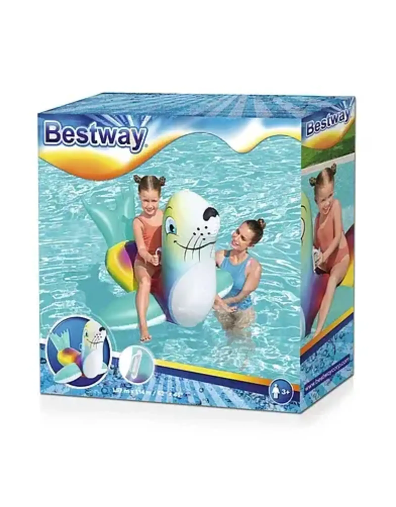 BESTWAY Bestway Rider Flash N' Splash Zeehond Ride-On 141 x 110 x 93 cm